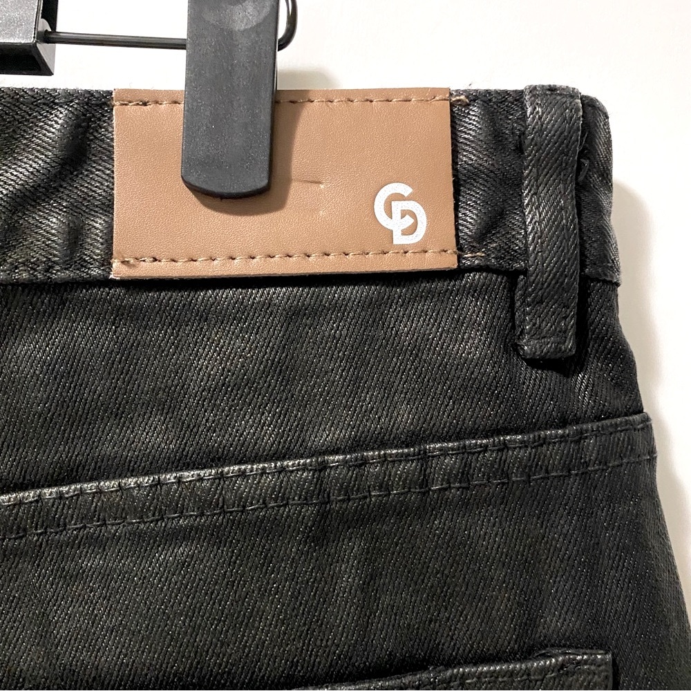 Men's Crysp Denim Black WAX DENIM DISTRESSED JEANS 34W x 33L - Picture 6 of 14